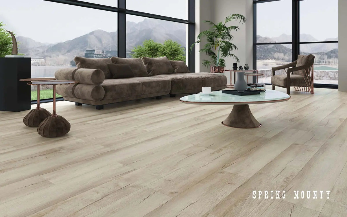 Rigid Core Wide Plank Waterproof Vinyl Flooring, Spring Mounty - Cabinet Sales Center