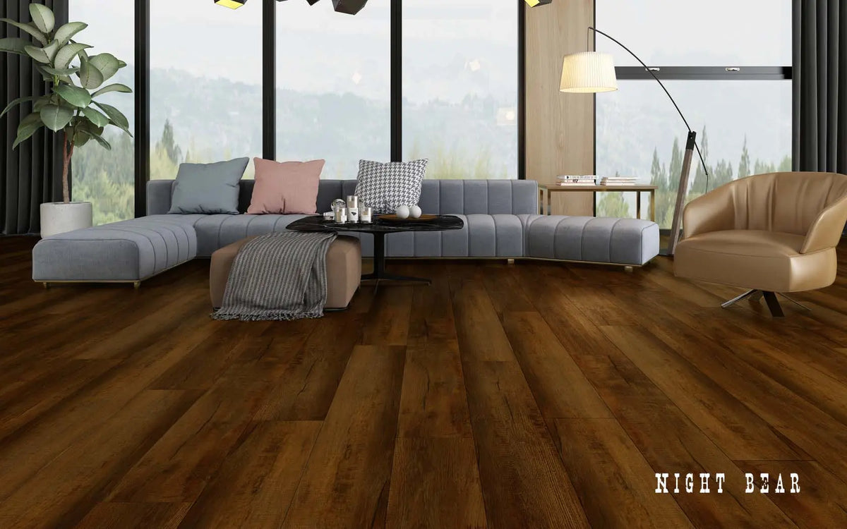 Rigid Core Wide Plank Waterproof Vinyl Flooring, Night Bear - Cabinet Sales Center