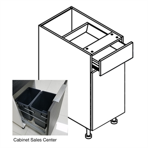 18" Base Cabinet with Waste Basket - Modern Gola Line - Cabinet Sales Center
