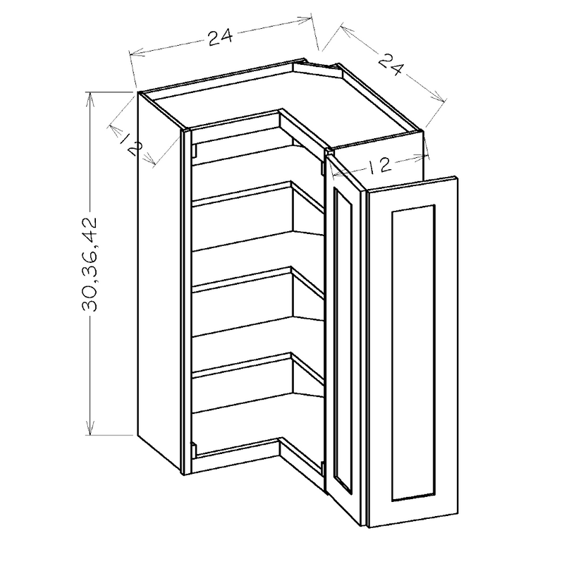 24" Wide Wall Corner Easy Reach Cabinet - Ultimate - Cabinet Sales Center