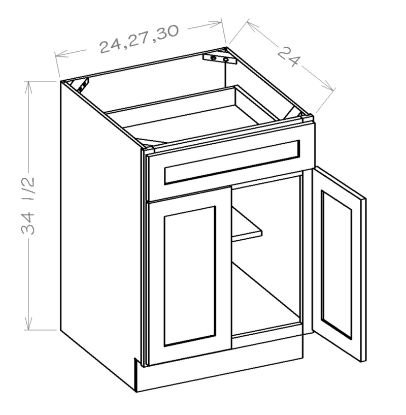 Single Drawer Double Door Base - Ultimate - Cabinet Sales Center)