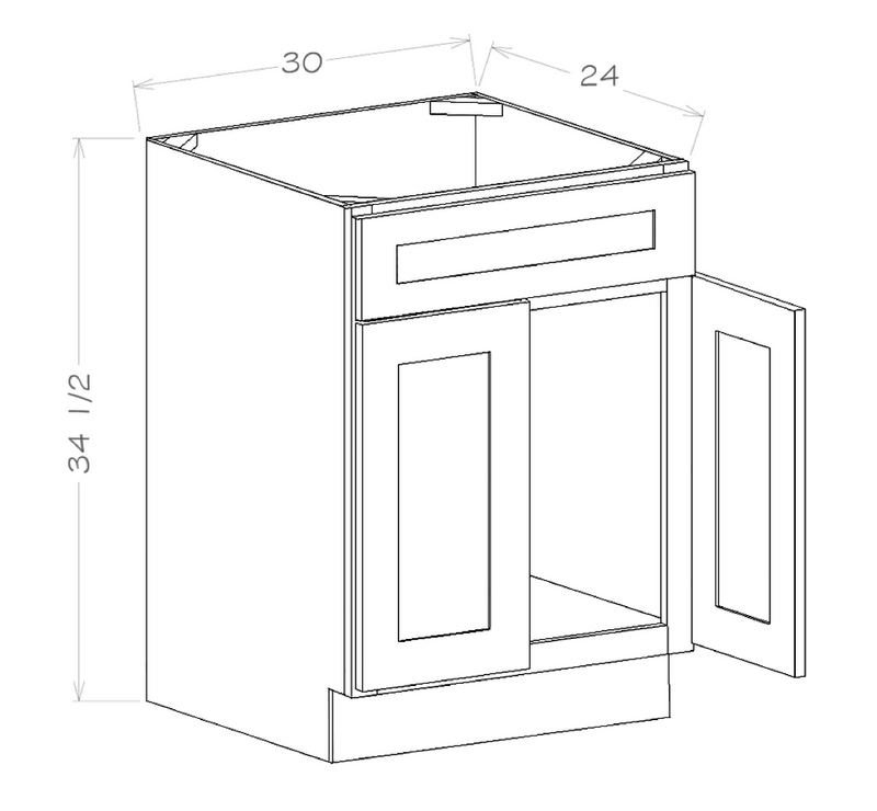 Single Drawer Double Door Sink Base - Ultimate - Cabinet Sales Center)
