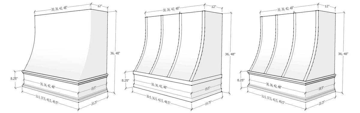 Classic Sloped Wood Hood - Cabinet Sales Center