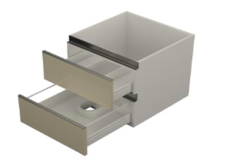 Floating Vanity U-Shape Drawer Base Cabinet - Modern Gola Line - Cabinet Sales Center