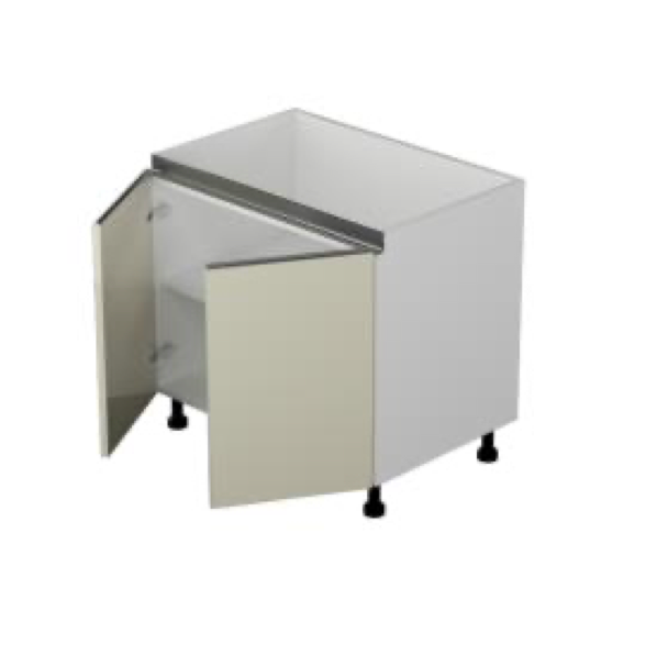 Sink Base Cabinet 2 Full Height Doors - Modern Gola Line - Cabinet Sales Center