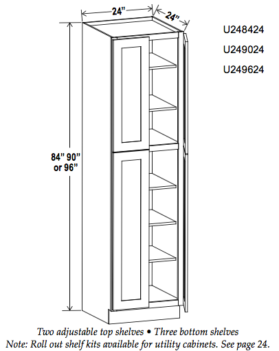 Utility Cabinets-4 Doors - Builder Line - Cabinet Sales Center