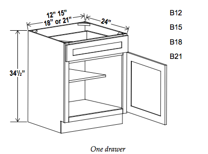 Single Door Single Drawer Bases - Builder Line - Cabinet Sales Center