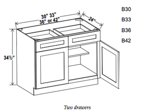 Double Door Double Drawer Bases - Ultimate - Cabinet Sales Center