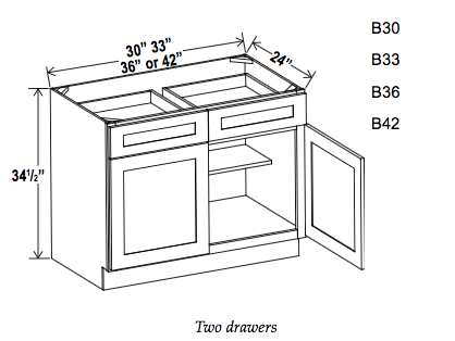 Double Door Single Drawer Bases - Builder Line - Cabinet Sales Center
