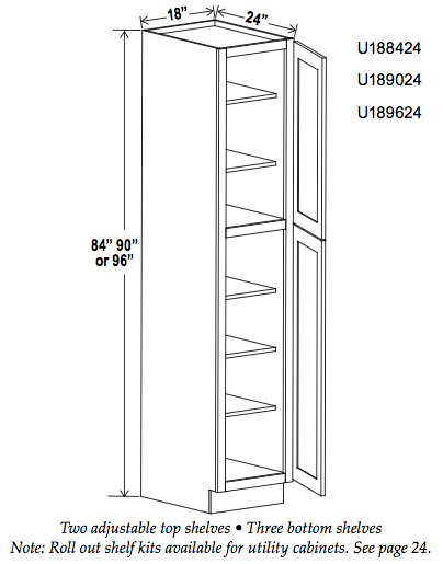 Utility Cabinets-2 Doors - Builder Line - Cabinet Sales Center