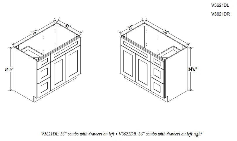 Vanity Combo Bases-Drawers - Ultimate - Cabinet Sales Center