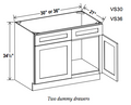 Double Door Vanity Sink Bases with Drawers - Builder Line