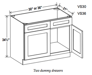 Vanity Sink Bases-Double Door Double Drawer Front - Builder Line - Cabinet Sales Center