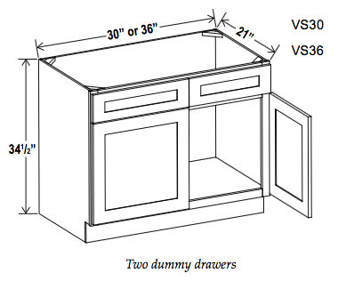 Vanity Sink Bases-Double Door Double Drawer Front - Ultimate