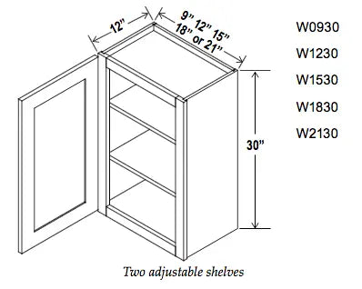 30" High Single Door Wall Cabinets - Builder Line - Cabinet Sales Center