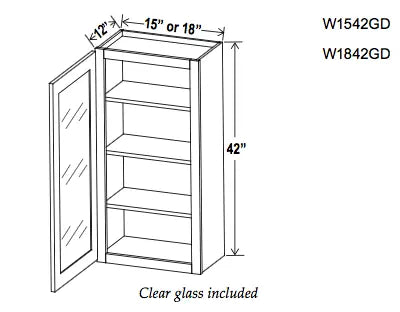 42" High Single Glass Door Cabinet - Ultimate - Cabinet Sales Center
