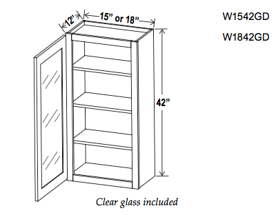 42" High Single Glass Door Cabinets - Ultimate - Cabinet Sales Center