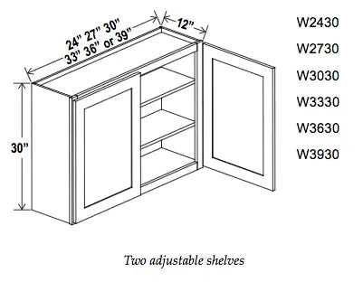 30" High Double Door Wall Cabinets - Builder Line