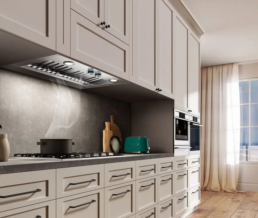 Range hood inserts are low profile and can be hidden beautifully under  cabinetry. Just check …