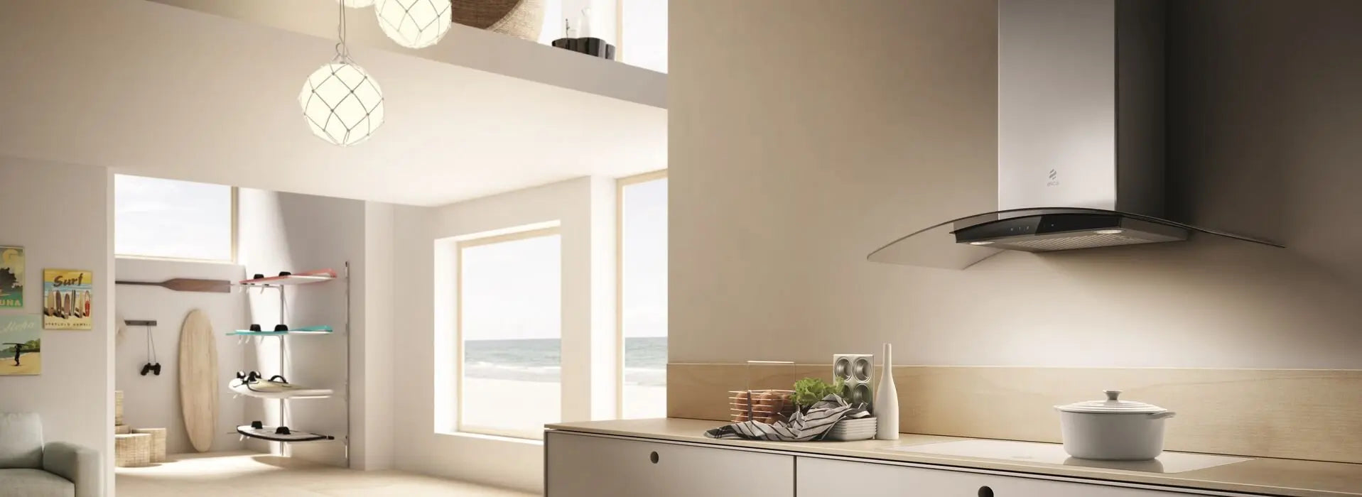Elica ceiling chimney store